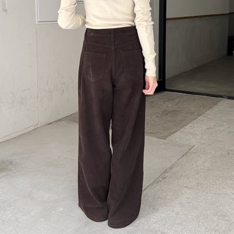 corduroy wide straight pants
