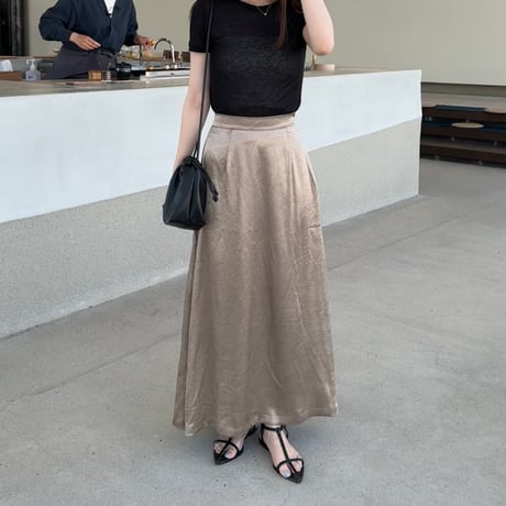 satin jaguared flare skirt