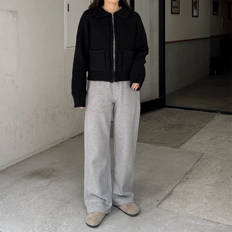 pocket zip knit cardigan