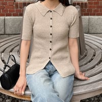 summer polo knit cardigan