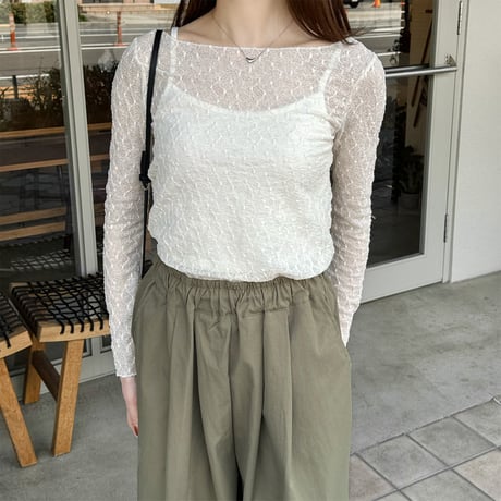 【SAMPLE SALE】wave design sheer tops