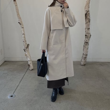 fake wool cape long coat
