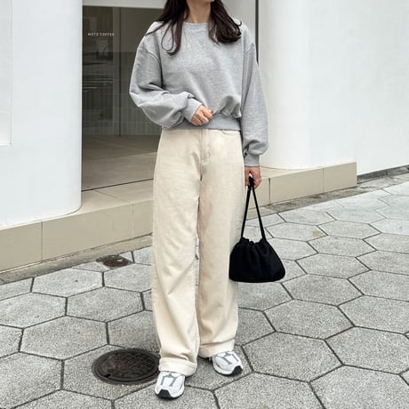 corduroy wide straight pants