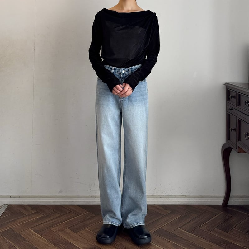 NEW M-SIZE!!》semi wide straight denim pants |