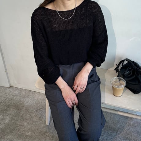 【SAMPLE SALE】loose sheer knit pullover