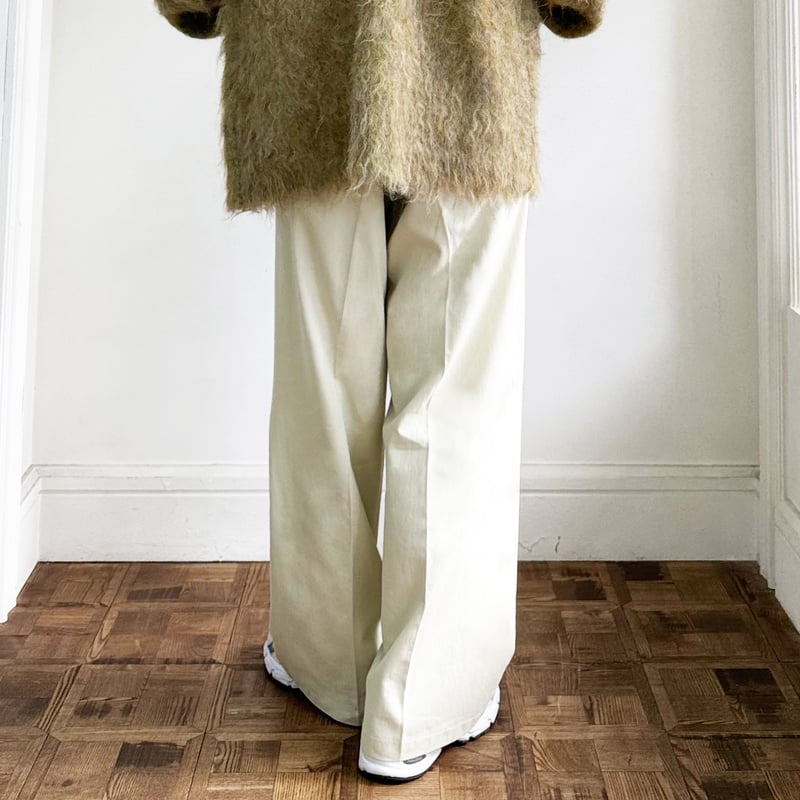 tuck twill wide pants | LE MORE