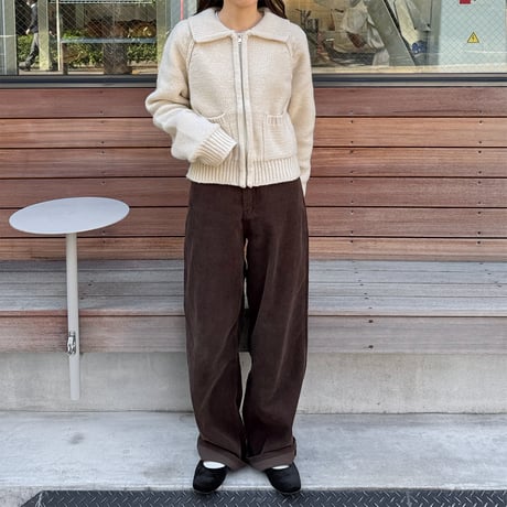 pocket zip knit cardigan