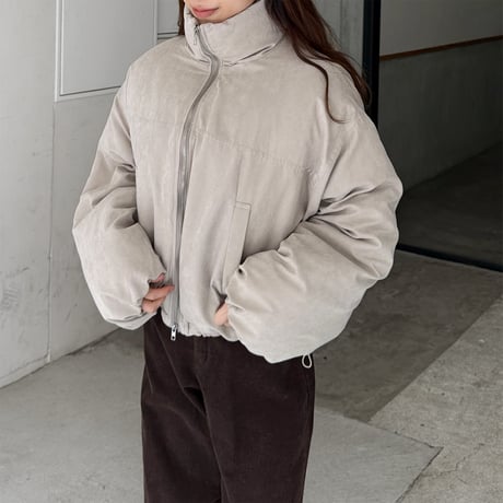 peach skin short down jacket