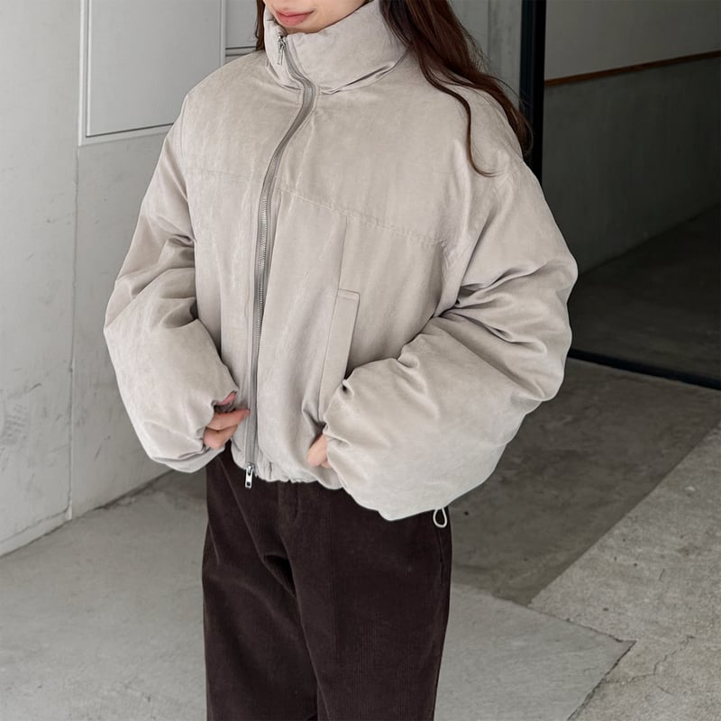 peach skin short down jacket | LE MORE