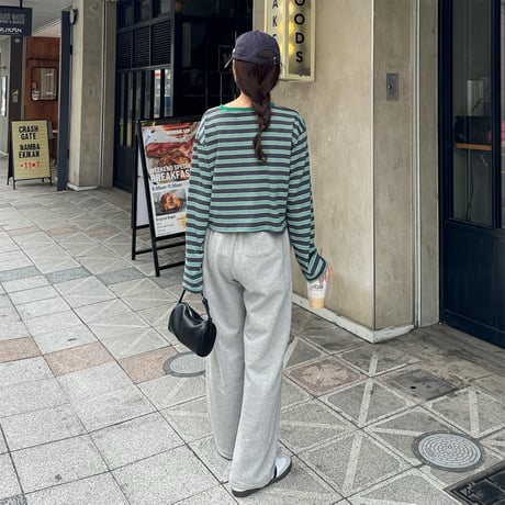 【SAMPLE SALE】cropped border long T