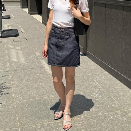 denim mini skirt