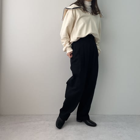 high-waist tuck straight pants