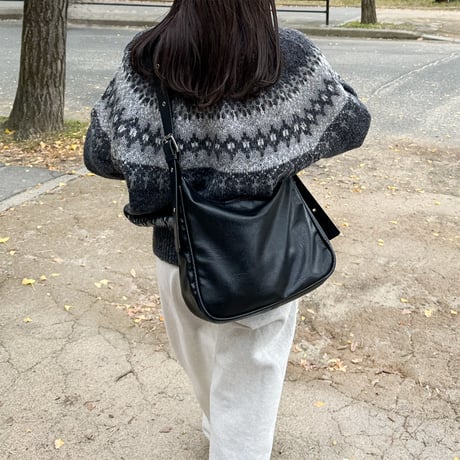 double belt shoulder bag