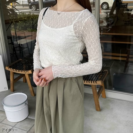 【SAMPLE SALE】wave design sheer tops