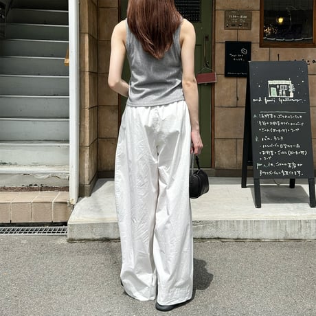 【SAMPLE SALE】nylon gather wide pants