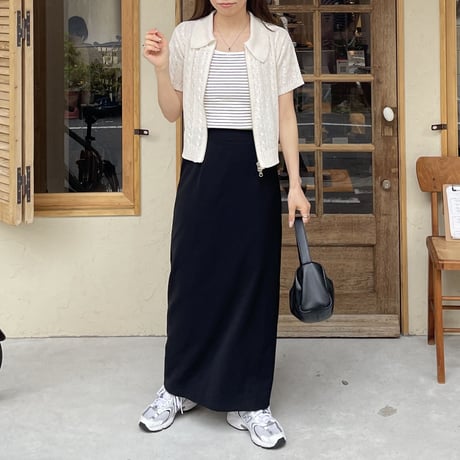 cable short W zip knit