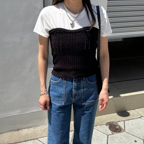 【SAMPLE SALE】bare rib knit bustier