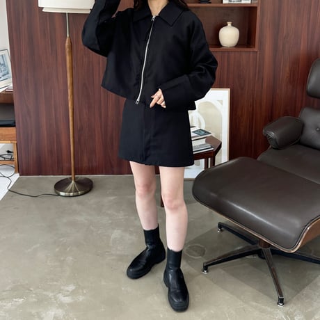 W zip short jacket