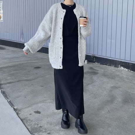 loose knit rib stitch cardigan