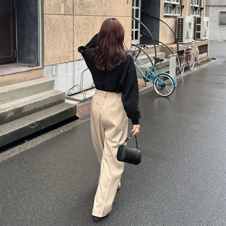 【SAMPLE SALE】double tuck wide slacks