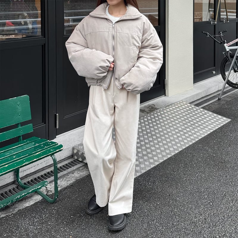 peach skin short down jacket | LE MORE