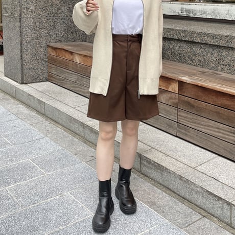 brushed twill half pants