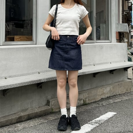 denim mini skirt