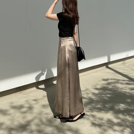 satin jaguared flare skirt