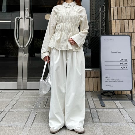 tuck balloon wide pants