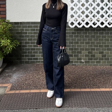 flare cuffs rib knit