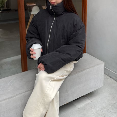 peach skin short down jacket