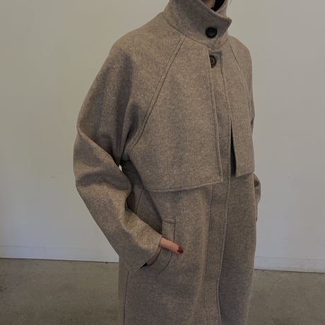 fake wool cape long coat