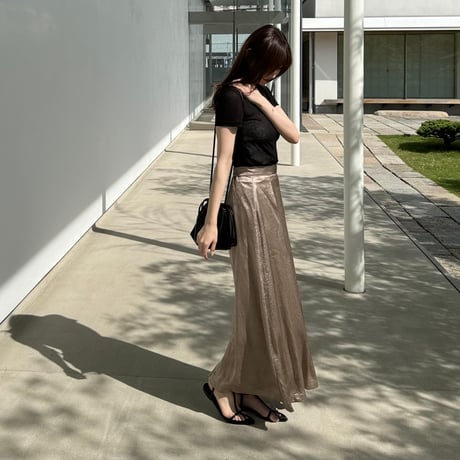 satin jaguared flare skirt