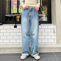 long wide denim pants
