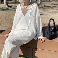 mesh knit 2way pullover
