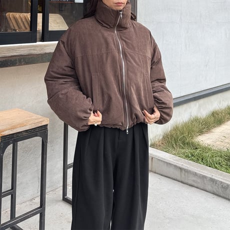 peach skin short down jacket