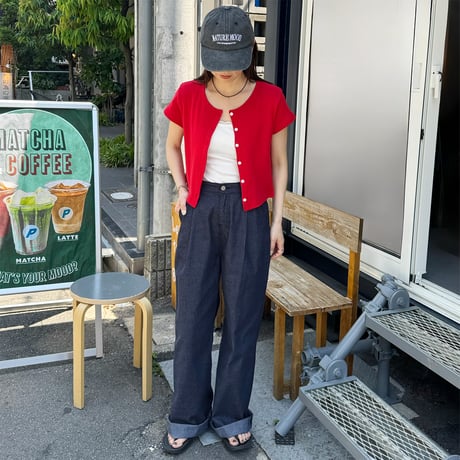 パンチングカラーショートカーディガン