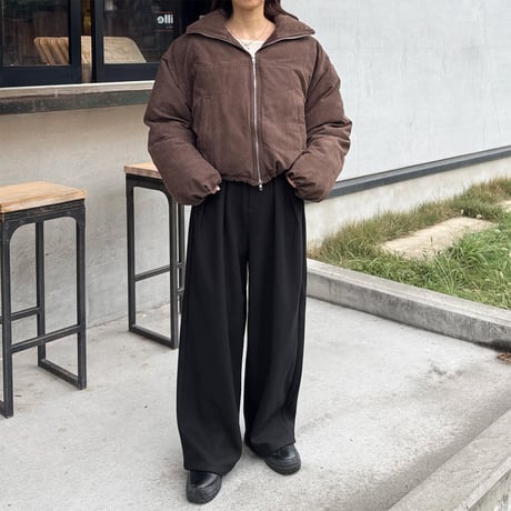 peach skin short down jacket