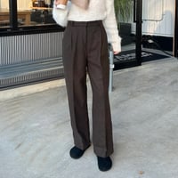 【SAMPLE SALE】brushed fabric tuck straight pants