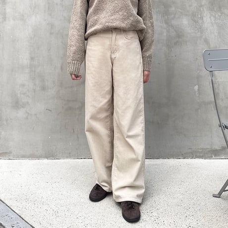 corduroy wide straight pants