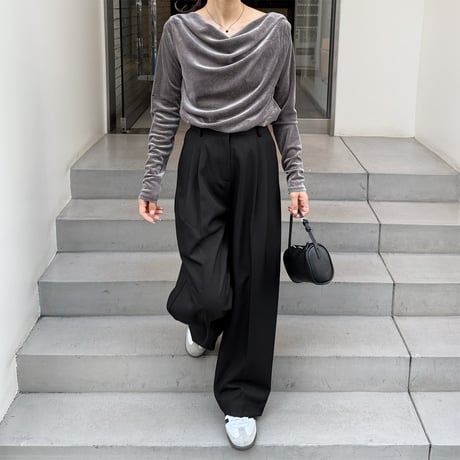 【SAMPLE SALE】double tuck wide slacks