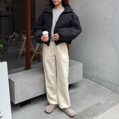 peach skin short down jacket