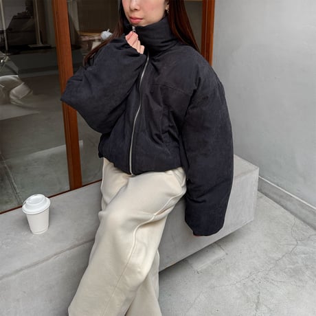 peach skin short down jacket