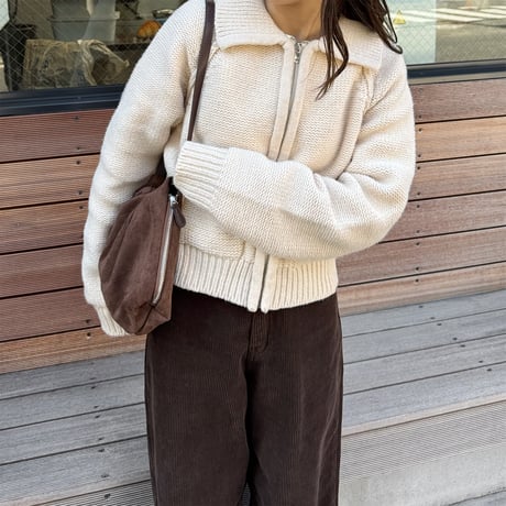 【SAMPLE SALE】one handle gather shoulder bag_suede