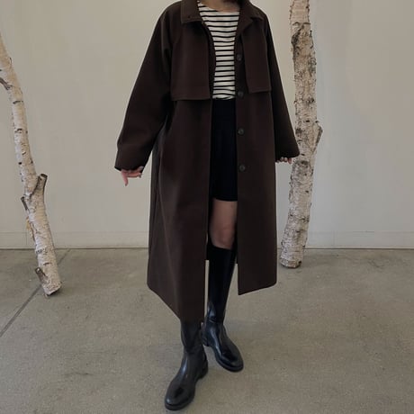 fake wool cape long coat
