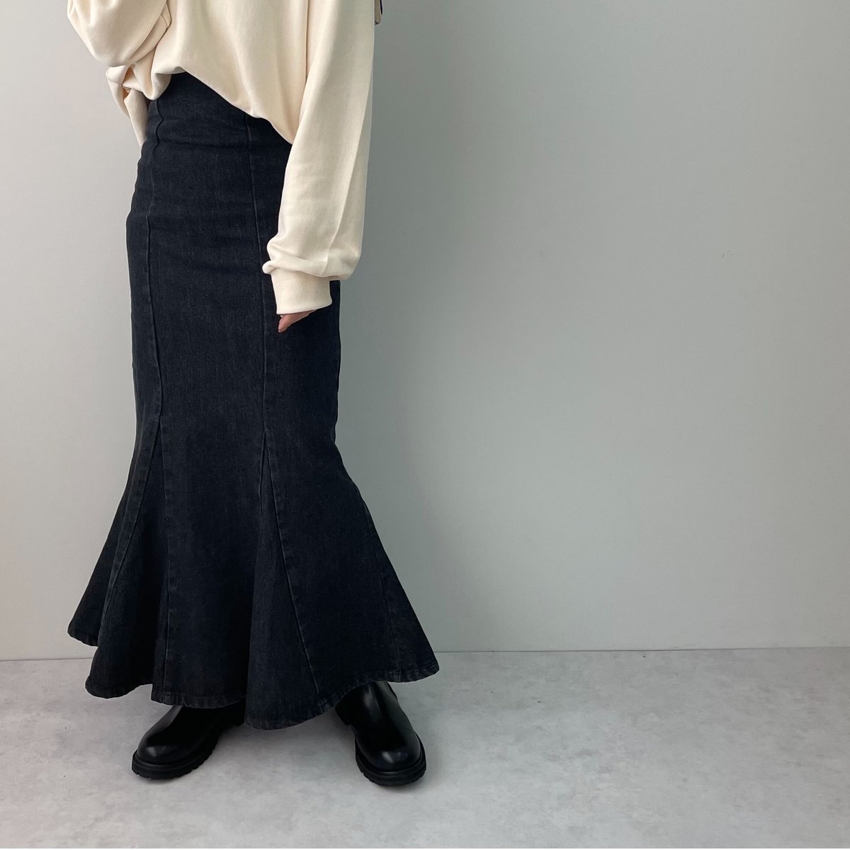 ハイウエストデニムマーメイドスカート | LE MORE 