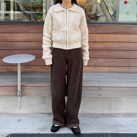 pocket zip knit cardigan