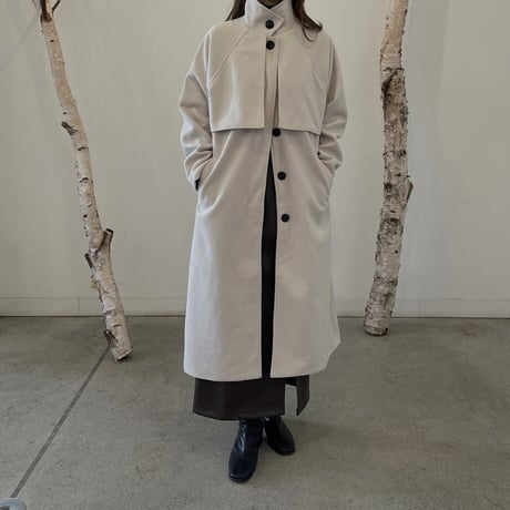 fake wool cape long coat