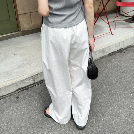 【SAMPLE SALE】nylon gather wide pants