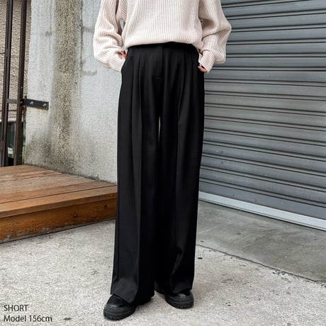 【SAMPLE SALE】double tuck wide slacks